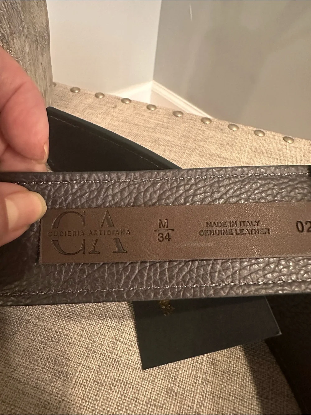 Italian-Made Brown Suede Women’s Belt with Gold Ring Buckle